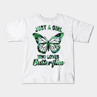 Just A Girl Who Loves Butterflies Kids T-Shirt